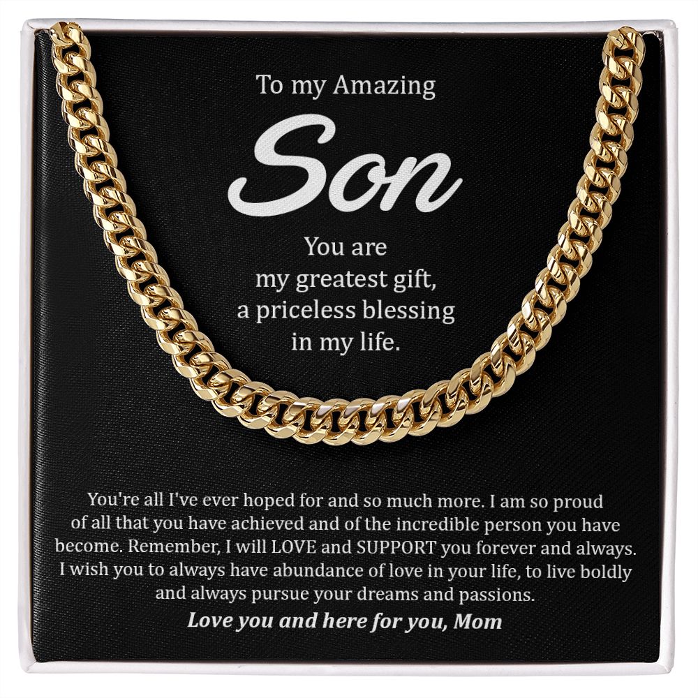 To My Son - Cuban Link Chain
