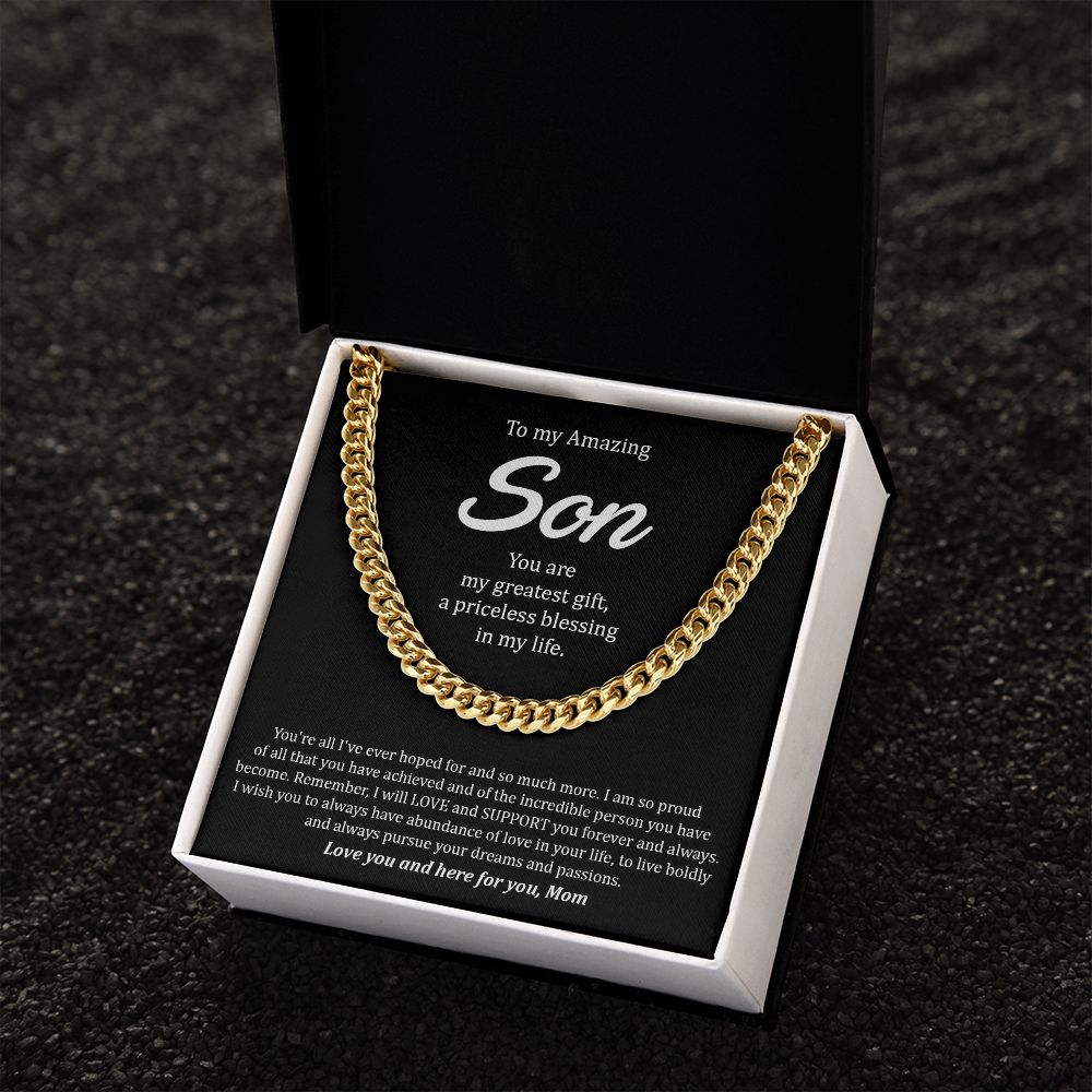 To My Son - Cuban Link Chain
