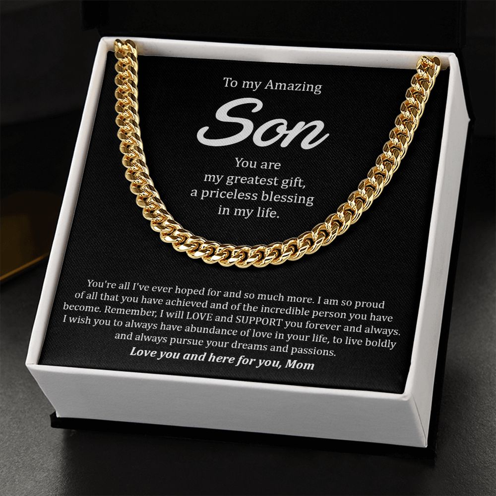 To My Son - Cuban Link Chain