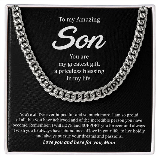 To My Son - Cuban Link Chain
