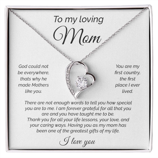 My Loving Mom | Forever Grateful - Forever Love Necklace